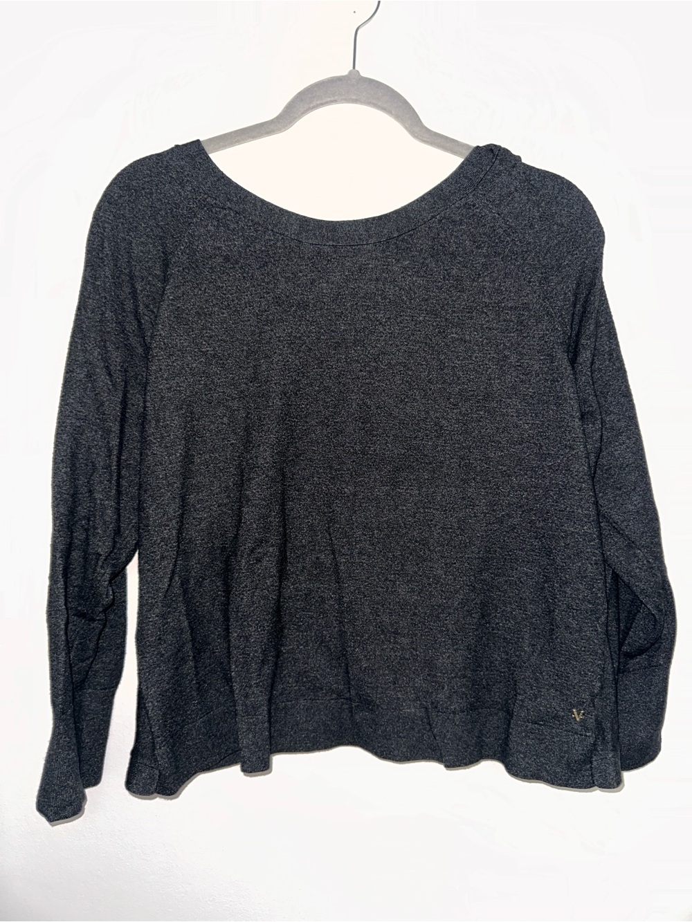 Victoria's Secret Dark Gray Scoop Neck Long-Sleeve Top